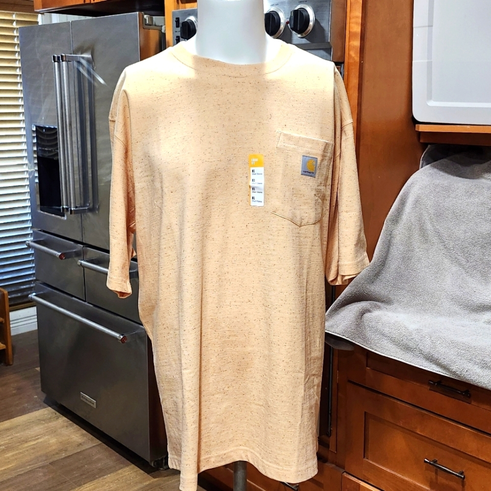 Carhartt Speckled Loose Fit Heavy Short Sleeve Peach T- Shirt In Unisex XL